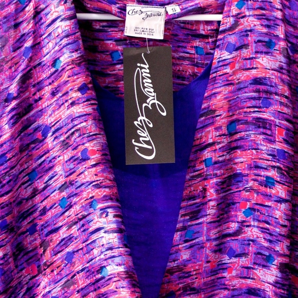 VTG 80's Chez Zvanni India SILK Dress - Picture 5 of 6